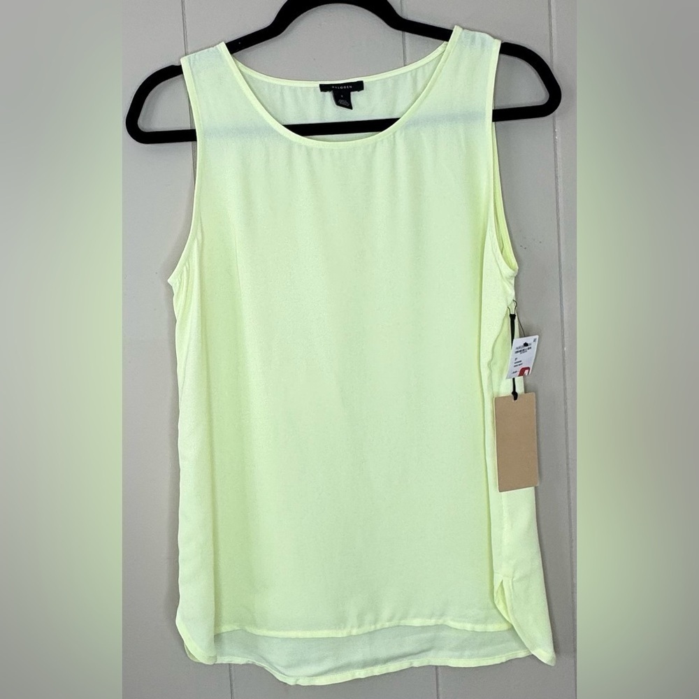 NWT Halogen Green Wheat Neon Tank Top Womens Size Small